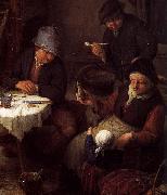 Adriaen van ostade Peasant Family in a Cottage Interior oil